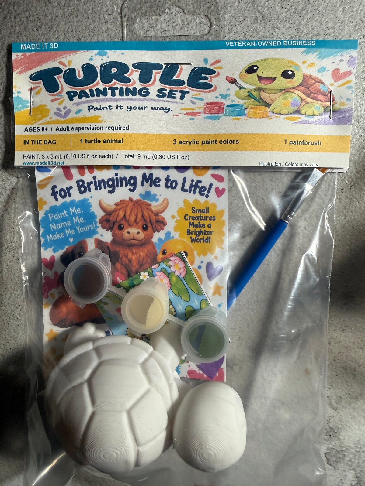 Real bagged Turtle Take & Paint kit