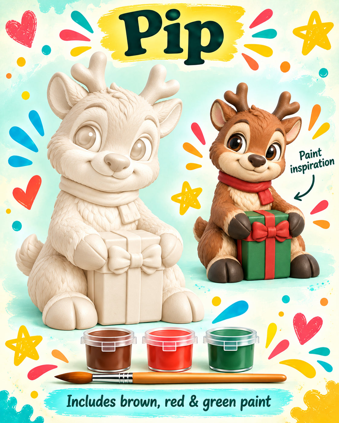 Pip unpainted figurine and painted inspiration