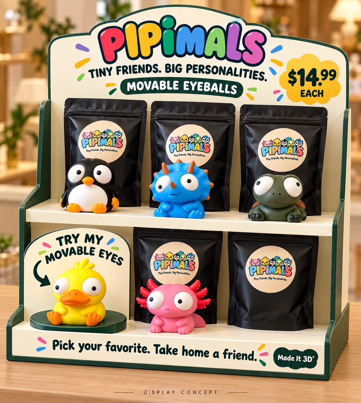 PIPimals store display concept